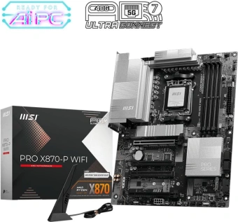 Материнская плата MSI PRO X870-P WIFI SocketAM5 AMD X870 4xDDR5 ATX AC`97 8ch(7.1) 5Gigabit RAID+HDMI - купить недорого с доставкой в интернет-магазине