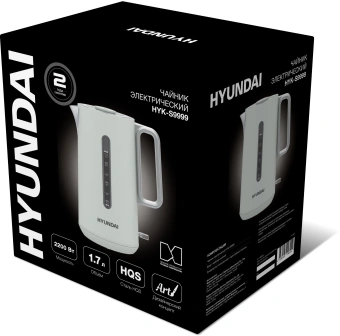 Чайник электрический Hyundai HYK-S9999 1.7л. 2200Вт светло-зеленый/серебристый корпус: металл - купить недорого с доставкой в интернет-магазине