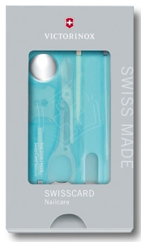 Швейцарская карта Victorinox SwissCard Nailcare (0.7240.T21) бирюзовый полупрозрачный коробка подарочная - купить недорого с доставкой в интернет-магазине