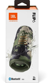 Колонка порт. JBL Flip 6 камуфляж 30W 1.0 BT 10м 4800mAh (JBLFLIP6SQUAD) - купить недорого с доставкой в интернет-магазине