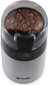 Кофемолка Vitek VT-1540 SR 120Вт сист.помол.:ротац.нож вместим.:40гр серебристый - купить недорого с доставкой в интернет-магазине