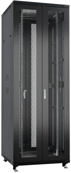 Шкаф серверный Cabeus (ND-05C-42U80/120-BK) напольный 42U 800x1200мм пер.дв.перфор.2ств. задн.дв.перфор.2-хст. 800кг черный 1102мм 131кг 220град. 2055мм IP20 сталь - купить недорого с доставкой в интернет-магазине