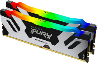 Память DDR5 2x32GB 6400MHz Kingston KF564C32RSAK2-64 Fury Renegade XMP RGB RTL Gaming PC5-51200 CL32 DIMM 288-pin 1.4В kit dual rank с радиатором Ret - купить недорого с доставкой в интернет-магазине