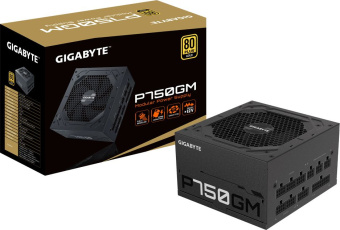 Блок питания Gigabyte ATX 750W GP-P750GM 80+ gold 24pin APFC 120mm fan 8xSATA Cab Manag RTL - купить недорого с доставкой в интернет-магазине