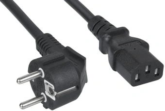 Шнур питания Cabeus PC-186-VDE-1.8M C13-Schuko проводник.:3x0.75мм2 1.8м 220/250В 6А черный - купить недорого с доставкой в интернет-магазине