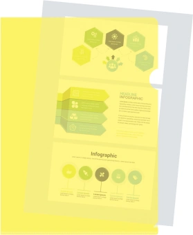 Папка-уголок Silwerhof Eco тисненый A4 пластик 0.12мм желтый - купить недорого с доставкой в интернет-магазине