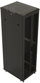 Шкаф серверный Hyperline (TTBR-4262-DD-RAL9004) напольный 42U 600x1200мм пер.дв.перфор.2ств. задн.дв.перфор.2-хст. 2 бок.пан. 800кг черный 1110мм IP20 сталь - купить недорого с доставкой в интернет-магазине