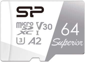 Флеш карта microSDXC 64GB Silicon Power SP064GBSTXDA2V20SP Superior + adapter - купить недорого с доставкой в интернет-магазине