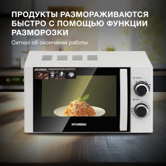 Микроволновая Печь Hyundai HYM-M2043 20л. 700Вт белый/черный - купить недорого с доставкой в интернет-магазине