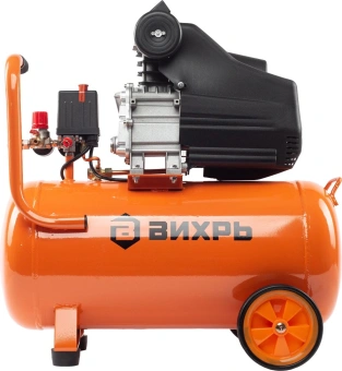 Компрессор поршневой Вихрь КМП-50/300АМ масляный 300л/мин 50л 2000Вт оранжевый - купить недорого с доставкой в интернет-магазине