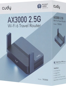 Маршрутизатор Cudy TR3000 AX3000 10/100/1000/2500BASE-T синий - купить недорого с доставкой в интернет-магазине
