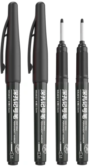 Набор маркеров перманентных Deli SK212 BLACK удл. пиш. наконечник 2.8мм водостойкий 1цв. черный коробка картонная (4шт.) - купить недорого с доставкой в интернет-магазине