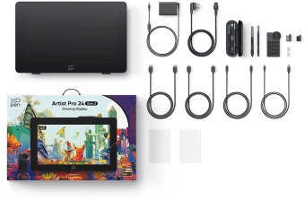 Графический планшет-монитор XPPen Artist Pro 24 USB Type-C/USB/HDMI/DisplayPort черный - купить недорого с доставкой в интернет-магазине