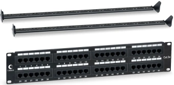 Патч-панель Cabeus PL-48-CAT.5E-DUAL 19" 1U 48xRJ45 кат.5E - купить недорого с доставкой в интернет-магазине