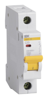 Выключатель автоматический IEK MVA20-1-020-C ВА47-29 20A тип C 4.5kA 1П 230/400В 1мод белый (упак.:1шт) - купить недорого с доставкой в интернет-магазине