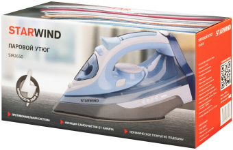 Утюг Starwind SIR2650 2600Вт голубой/белый - купить недорого с доставкой в интернет-магазине