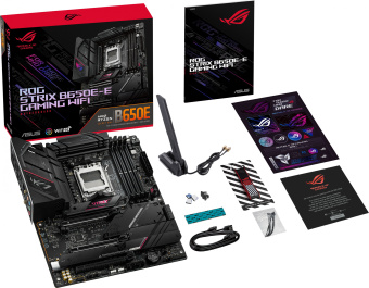 Материнская плата Asus ROG STRIX B650E-E GAMING WIFI SocketAM5 AMD B650 4xDDR5 ATX AC`97 8ch(7.1) 2.5Gg RAID+HDMI+DP - купить недорого с доставкой в интернет-магазине