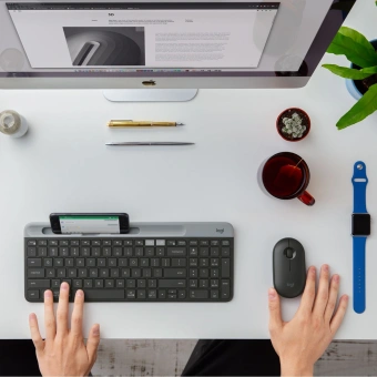 Клавиатура Logitech K580 черный/серебристый USB беспроводная BT/Radio slim Multimedia (920-009208) - купить недорого с доставкой в интернет-магазине
