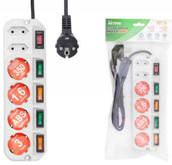 Сетевой фильтр Most ARG 1.6м (6 розеток) белый (пакет ПЭ) - купить недорого с доставкой в интернет-магазине