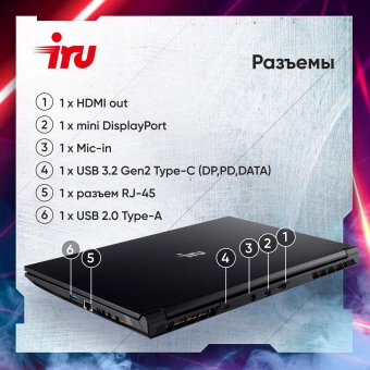 Ноутбук IRU Калибр 15ALC Core i5 12500H 16Gb SSD512Gb NVIDIA GeForce RTX 3060 6Gb 15.6" IPS FHD (1920x1080) noOS black WiFi BT Cam 3465mAh (1930301) - купить недорого с доставкой в интернет-магазине