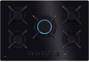 Газовая варочная поверхность AEG HKB75453NB черный - купить недорого с доставкой в интернет-магазине