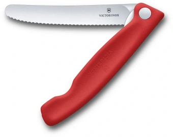 Нож кухонный Victorinox Swiss Classic 6.7831.FC1 стальной столовый лезв.110мм серрейт. заточка красный карт.коробка - купить недорого с доставкой в интернет-магазине