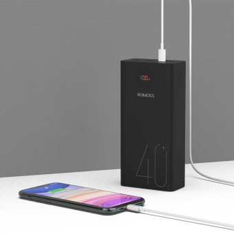 Мобильный аккумулятор Romoss PEA40 40000mAh QC3.0 18W 3A 2xUSB-A/USB-C черный - купить недорого с доставкой в интернет-магазине