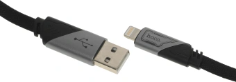 Кабель Hoco U119 Machine iP USB (m)-Lightning (m) 1.2м черный коробка плоский - купить недорого с доставкой в интернет-магазине
