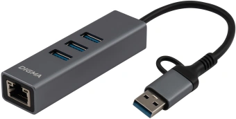Сетевой адаптер Gigabit Ethernet Digma DLA-GEUCH3 USB 3.0 - цена, купить или заказать с доставкой в интернет-магазине Сетевой адаптер Gigabit Ethernet Digma DLA-GEUCH3 USB 3.0 - купить недорого с доставкой в интернет-магазине