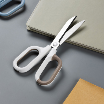 Ножницы Deli ENS055-WT Nusign офисные 180мм титановое покрытие сталь белый блистер - купить недорого с доставкой в интернет-магазине