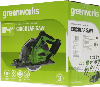 Циркулярная пила (дисковая) Greenworks GD24CS (ручная) D диска.:185мм (1500907) - купить недорого с доставкой в интернет-магазине