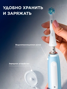 Зубная щетка электрическая Oral-B iO_S3_Ice Blue голубой - купить недорого с доставкой в интернет-магазине