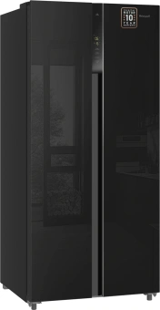 Холодильник Weissgauff WSBS 500 Inverter NoFrost 2-хкамерн. черный стекло инвертер - купить недорого с доставкой в интернет-магазине