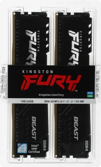 Память DDR4 2x8GB 3600MHz Kingston KF436C17BBK2/16 Fury Beast RTL Gaming PC4-28800 CL17 DIMM 288-pin 1.35В kit single rank с радиатором Ret - купить недорого с доставкой в интернет-магазине