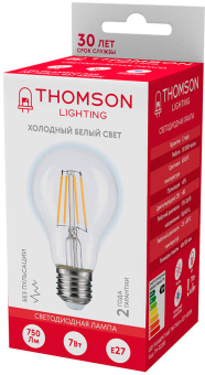 Лампа филам. Thomson Filament TH-B2330 7Вт цок.:E27 груша 220B св.свеч.бел.хол. A60 (упак.:1шт) - купить недорого с доставкой в интернет-магазине