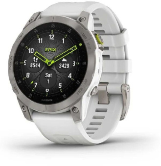 Смарт-часы Garmin Epix Gen 2 Sapphire 33.02мм 1.3" AMOLED корп.титан рем.белый (010-02582-21) - купить недорого с доставкой в интернет-магазине