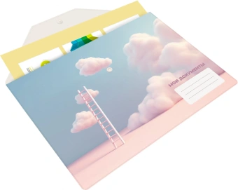 Конверт на кнопке Silwerhof Cloud A4 пластик 0.25мм - купить недорого с доставкой в интернет-магазине