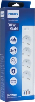 Сетевой фильтр Philips CHP8246WB/51 3м (4 розетки) белый (коробка) - купить недорого с доставкой в интернет-магазине