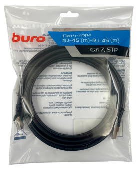 Патч-корд Buro BU-7-5M STP 4 пары cat.7 CCA molded 5м черный RJ-45 (m)-RJ-45 (m) - купить недорого с доставкой в интернет-магазине