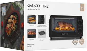 Мини-печь Galaxy Line GL 2626 10л. 1000Вт черный - цена, купить или заказать с доставкой в интернет-магазине Мини-печь Galaxy Line GL 2626 10л. 1000Вт черный - купить недорого с доставкой в интернет-магазине