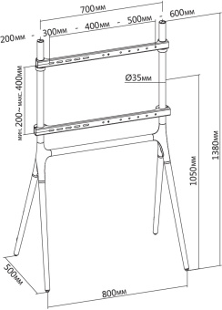 Подставка для телевизора Cactus CS-ST1247BKWN черный/орех 49"-70" макс.40кг напольный - купить недорого с доставкой в интернет-магазине