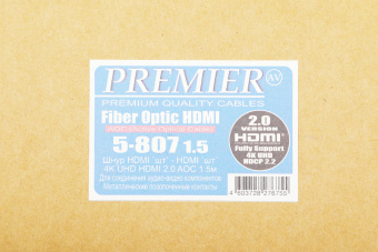 Кабель соединительный аудио-видео Premier 5-807 HDMI (m)/HDMI (m) 1.5м. черный (5-807 1.5) - купить недорого с доставкой в интернет-магазине