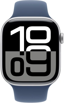 Смарт-часы Apple Watch SE 2024 A2723 44мм OLED корп.серебристый Sport Band рем.синий разм.брасл.:160-210мм (MXER3LL/A) - купить недорого с доставкой в интернет-магазине