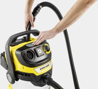 Строительный пылесос Karcher WD 6 P S V-30/6/22/T 1300Вт (уборка: сухая/влажная/выдув/сбор воды) желтый - купить недорого с доставкой в интернет-магазине