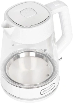 Чайник электрический Scarlett SC-EK27G104 1.7л. 2200Вт белый корпус: стекло/пластик - купить недорого с доставкой в интернет-магазине