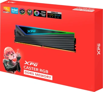 Память DDR5 2x16GB 6400MHz A-Data AX5U6400C3216G-DCCARGY XPG Caster RGB RGB RTL PC5-51200 CL32 DIMM 288-pin 1.4В kit single rank с радиатором Ret - купить недорого с доставкой в интернет-магазине