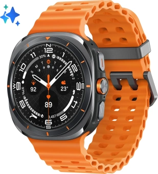 Смарт-часы Samsung Galaxy Watch Ultra LTE 47мм 1.5" AMOLED корп.черный рем.оранжевый (SM-L705FDAACAU) - купить недорого с доставкой в интернет-магазине