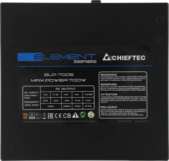 Блок питания Chieftec ATX 700W Element ELP-700S-Bulk 80+ bronze 24pin APFC 120mm fan 6xSATA - купить недорого с доставкой в интернет-магазине