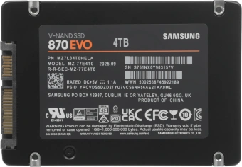 Накопитель SSD Samsung SATA-III 4TB MZ-77E4T0BW 870 EVO 2.5" - купить недорого с доставкой в интернет-магазине