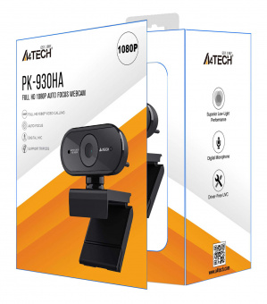 Камера Web A4Tech PK-930HA черный 2Mpix (1920x1080) USB2.0 с микрофоном - купить недорого с доставкой в интернет-магазине